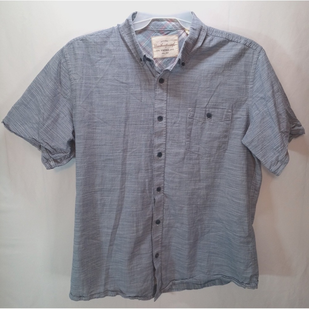 Weatherproof‎ Vintage Men's Short Sleeve Button Down Casual Shirt, Large